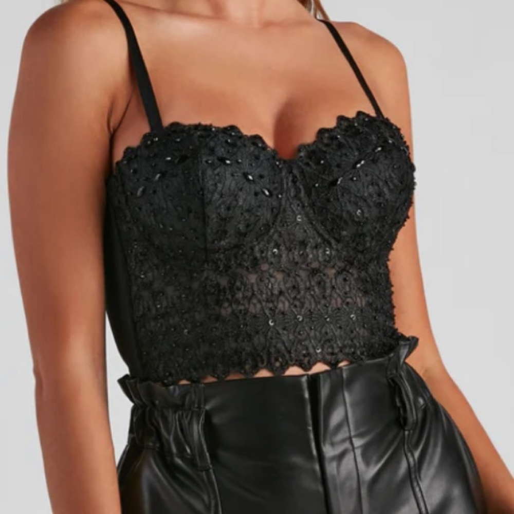 Black Rhinestone Top - Picture 3 of 4